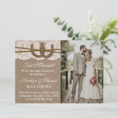Faire-part Rustic Horseshoe Mariage Photo Mariage (Debout devant)