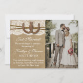 Faire-part Rustic Horseshoe Mariage Photo Mariage (Devant)