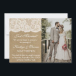 Faire-part Rustic Kraft & White Lace Mariage photo mariage<br><div class="desc">Faites savoir à tout le monde que vous l'avez fait, vous vous êtes marié avec style avec ces cartes de faire-part mariages élégantes et très tendance. Le design est facile à personnaliser avec votre libellé d'événement spécial et votre famille et vos amis seront enchantés quand ils reçoivent ces fabuleuses cartes...</div>