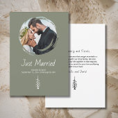 Faire-part Rustic Pine Tree Boho Sage Casual Photo Wedding