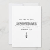Faire-part Rustic Pine Tree Boho Sage Casual Photo Wedding (Dos)