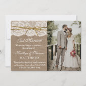 Faire-part Rustic Twine Bow Mariage photo mariage (Devant)