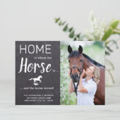 Faire-part Rustic Weve Déplacé Nouvelle Adresse Cheval Photo (Debout devant)