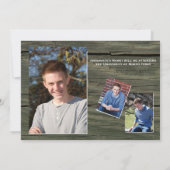 Faire-part Rustic Wood Four Photo Scripture Graduation (Dos)