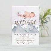 Faire-part Rustic Woodland Forest Photo Birth Announcement (Debout devant)