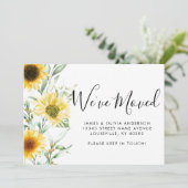 Faire-part Rustique Automne Tournesol d'automne Nous avons dé (Debout devant)