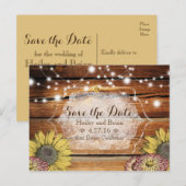 Faire-part Rustique Enregistrer la carte postale Date avec de (Devant / Derrière)