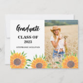 Faire-part Rustique Floral Photo Graduation (Devant)