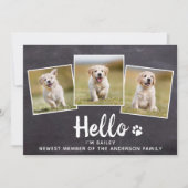 Faire-part Rustique Hello Photo Collage Chien Chien Chien Nou (Devant)
