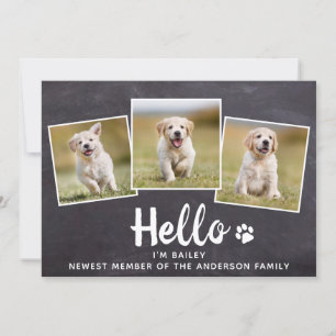Faire-part Rustique Hello Photo Collage Chien Chien Chien Nou