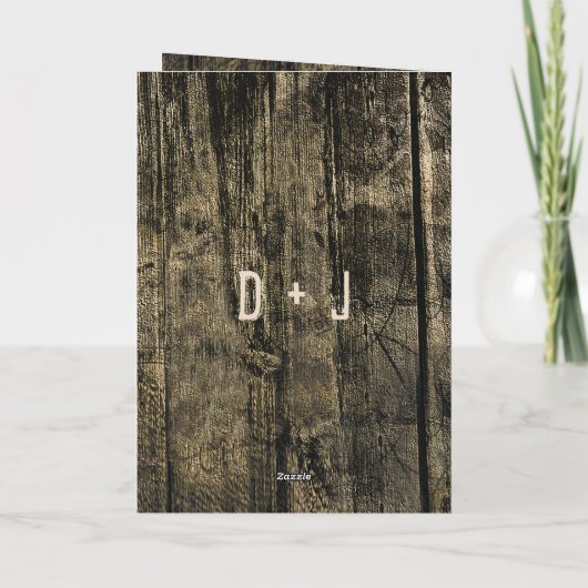 Faire-part Rustique Mariage Occidental Crâne de vache Enregis (Dos)