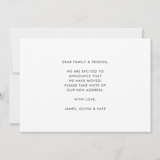 Faire-part Rustique Nouveau nid Accueil Changement d'adresse (Dos)