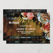 Faire-part Rustique Pays Bois Floral Mariage Elopement (Devant / Derrière)