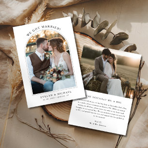 Faire-part Rustique Vintage Nous nous sommes mariés Mariage à