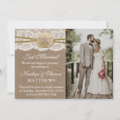 Faire-part Sable rustique Dollar Plage Mariage Photo Mariage (Devant)