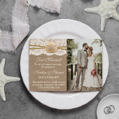 Faire-part Sable rustique Dollar Plage Mariage Photo Mariage