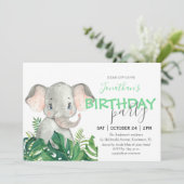 Faire-part Safari anniversaire Elephant (Debout devant)
