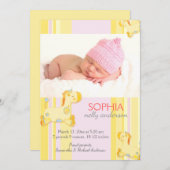 Faire-part Safari Giraffe bébé photo naissance (Devant / Derrière)