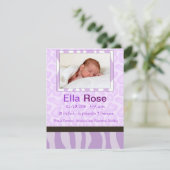 Faire-part Safari Mix - Zèbre et GIraffe naissance bébé (Debout devant)