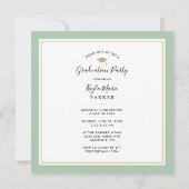 Faire-part Sage et or | 8 Photo Carré Graduation Party (Dos)