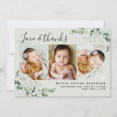 Faire-part Sage Green Eucalyptus Baby Photo (Devant)