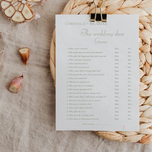 Faire-part Sage green mariage chaussures jeu Bridal douche Ca