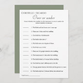 Faire-part Sage green Over ou under nuptiale jeu de douche (Devant / Derrière)