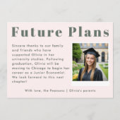 Faire-part Sage Green & Pink Modern Arch Photo Graduation (Dos)