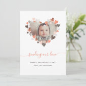 Faire-part Saint-Valentin Neutral Heart Wreath Photo (Debout devant)