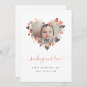 Faire-part Saint-Valentin Neutral Heart Wreath Photo (Devant / Derrière)