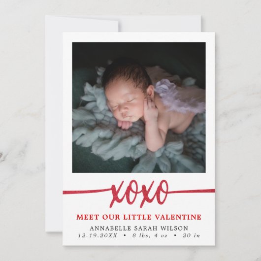 Faire-part Saint Valentin Photo Naissance (Devant)