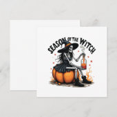 Faire-part Saison De La Sorcière Éffrayante Hallowee Wtich (Devant / Derrière)