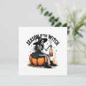 Faire-part Saison De La Sorcière Éffrayante Hallowee Wtich (Debout devant)