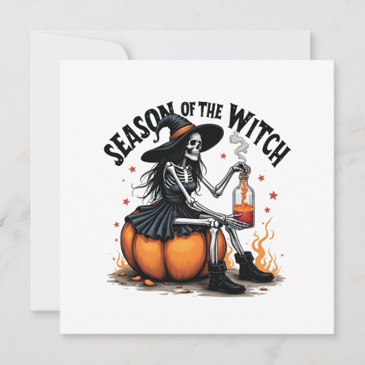Faire-part Saison De La Sorcière Éffrayante Hallowee Wtich (Devant)