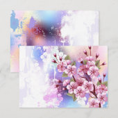 Faire-part Sakura rose sur la peinture Arrière - plan (Devant / Derrière)