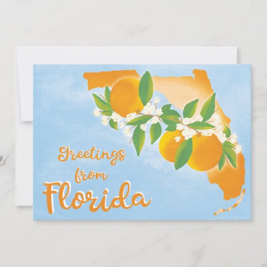Faire-part Salutations De Florida Floral Orange Nouvelle Adre (Devant)