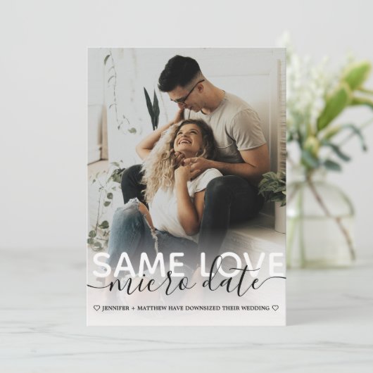 Faire-part Same Love MICRO Date Mariage Typographie Photo (Debout devant)