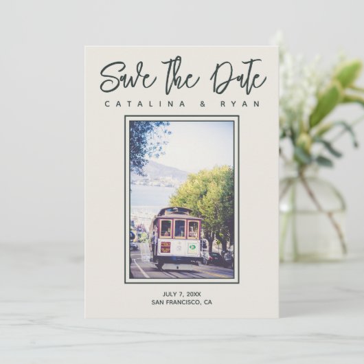 Faire-part San Francisco Enregistrer la date annonce (Debout devant)