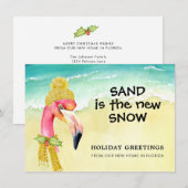 Faire-part Sand est le nouveau Flamant rose de neige Beach Ho (Devant / Derrière)