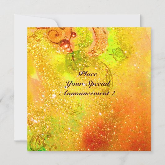 Faire-part SAPPHO, DANSE, MUSIQUE ET POÉSIE, Étincelles D'or (Devant)