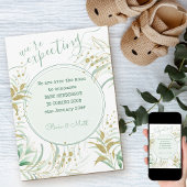 Faire-part S'attendaient à une grossesse en feuillage vert et