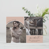 Faire-part Saumon d'arc moderne 3e graduation photo (Debout devant)