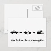 Faire-part Sauter d'une carte postale de voiture mobile (Devant / Derrière)