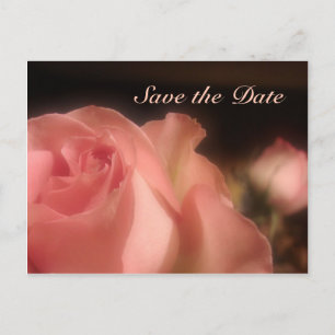 Faire-part Sauver la date - Carte postale rose pêche