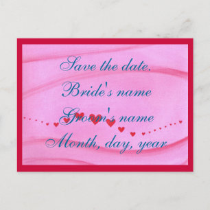 Faire-part Sauvez la carte postale de date, vague des coeurs