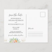 Faire-part Sauvez la carte postale florale de rose (Dos)