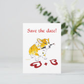 Faire-part Save the date! Carte postale Corgi (Debout devant)