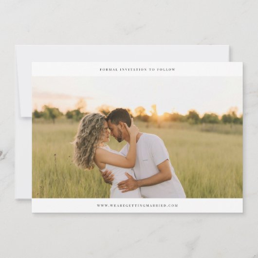 Faire-part Save The Date Classic Script Full Bleed Wedding (Dos)