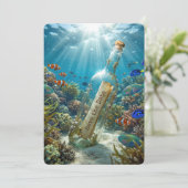 Faire-part Save The Date Message In a Bottle (Debout devant)