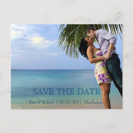 Faire-part Save the date | Océan | Carte postale Couple Image (Devant)